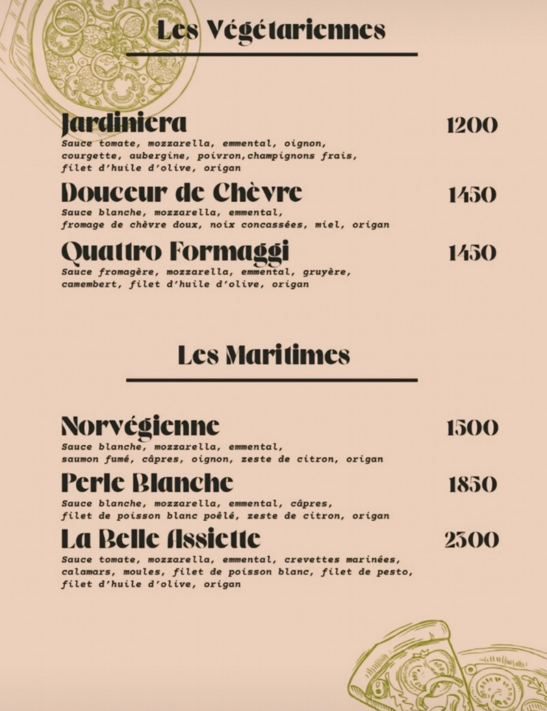 Restaurant menu picture