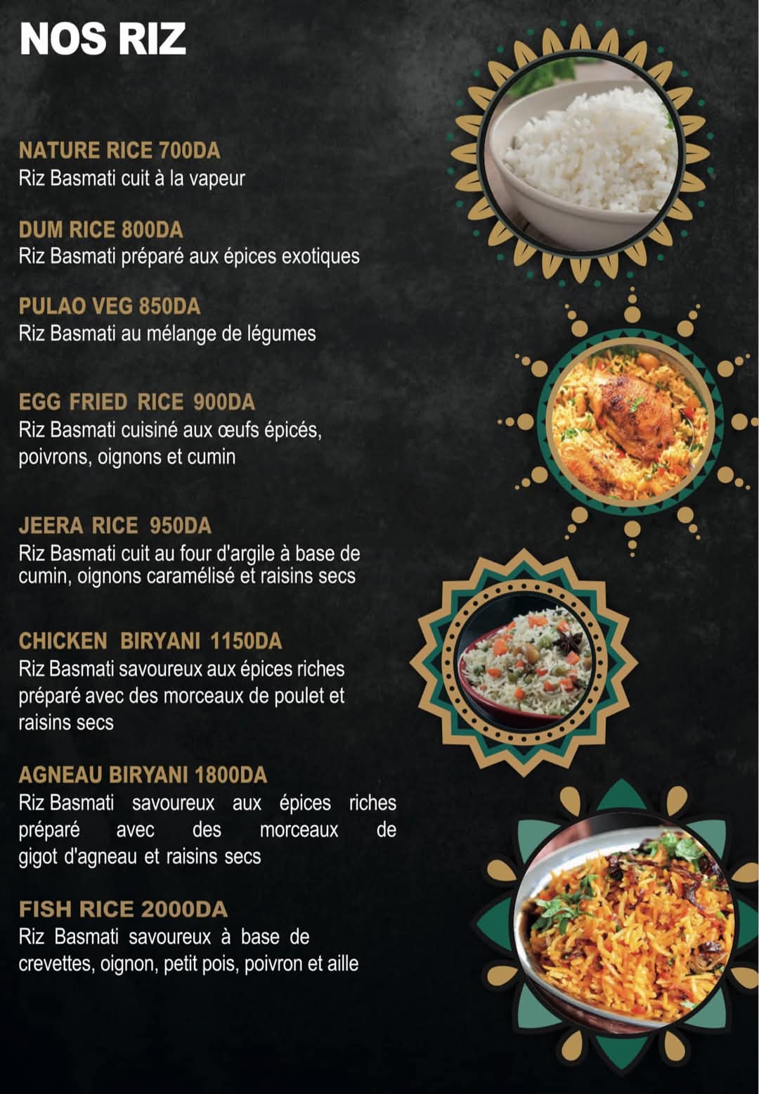 Restaurant menu picture