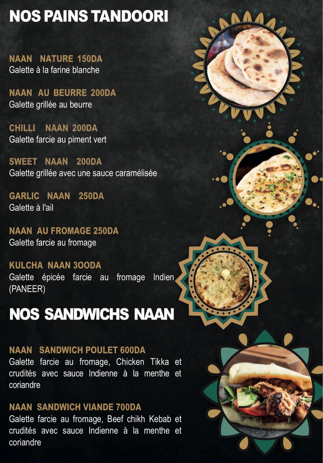 Restaurant menu picture