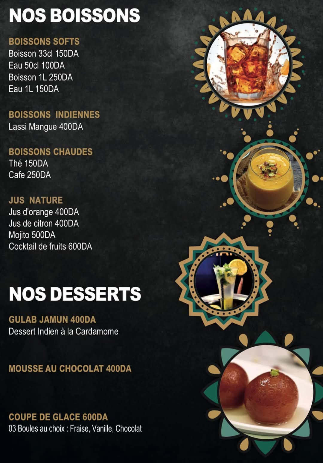 Restaurant menu picture