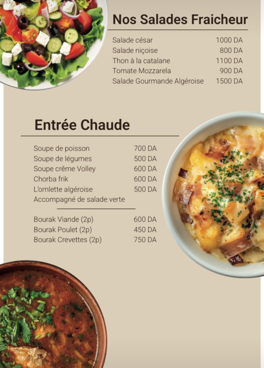 Restaurant menu picture