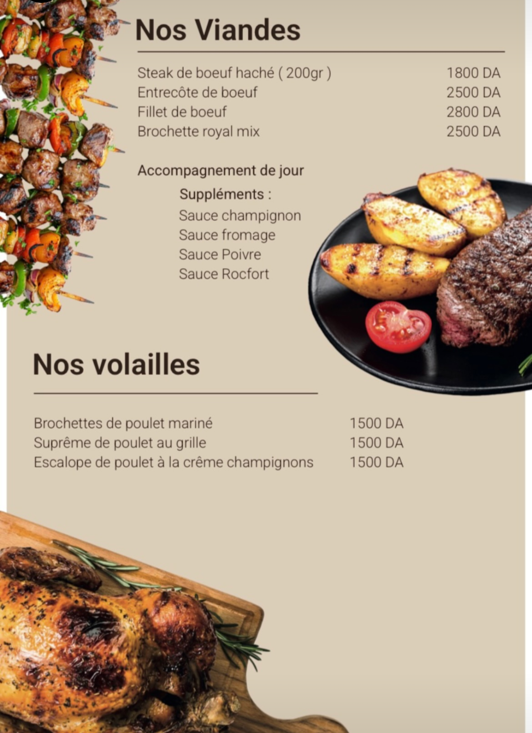 Restaurant menu picture