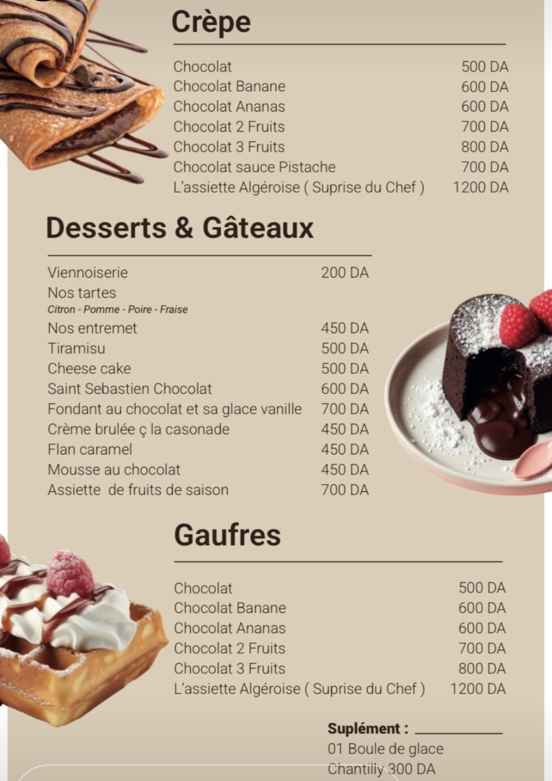 Restaurant menu picture