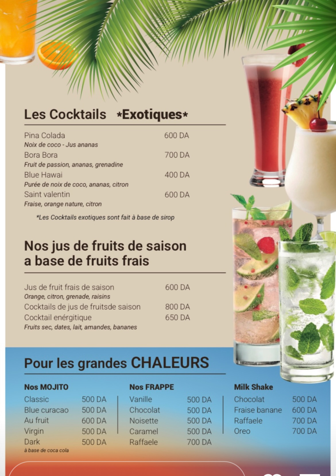 Restaurant menu picture