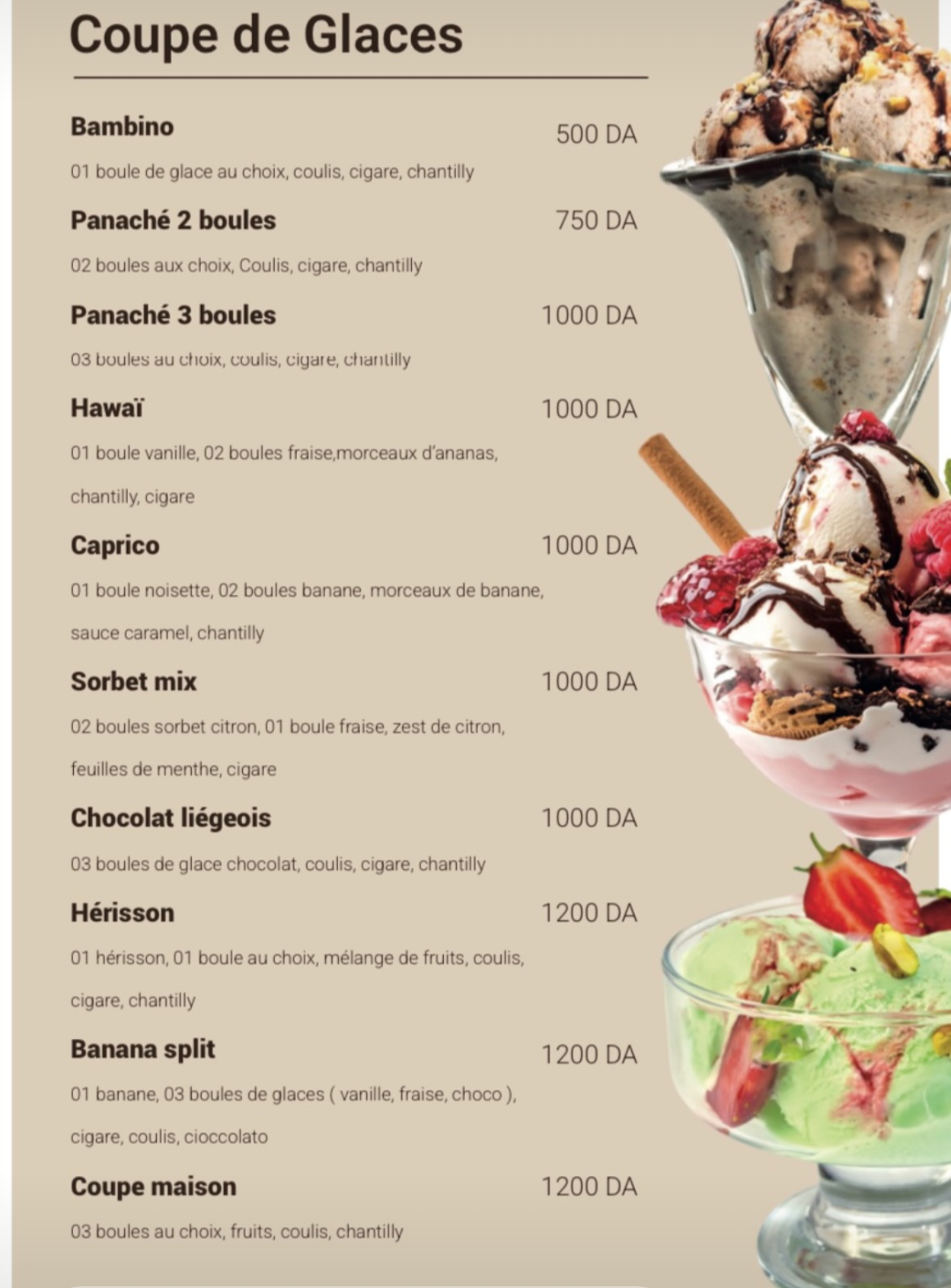 Restaurant menu picture