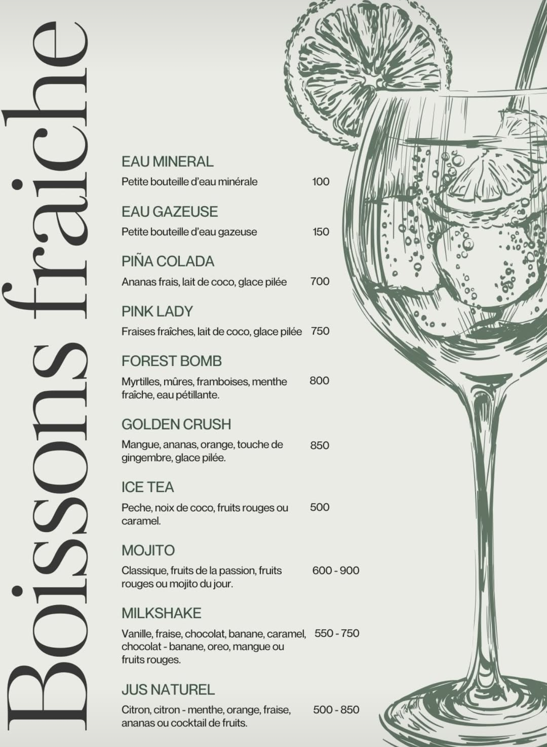 Restaurant menu picture